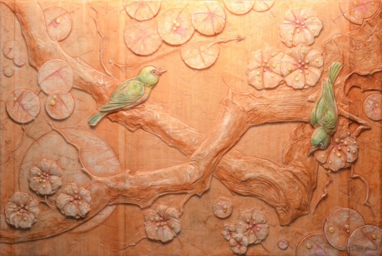 Mejiro Birds in Plum Blossoms
by Jeremiah D. Welsh, NSS